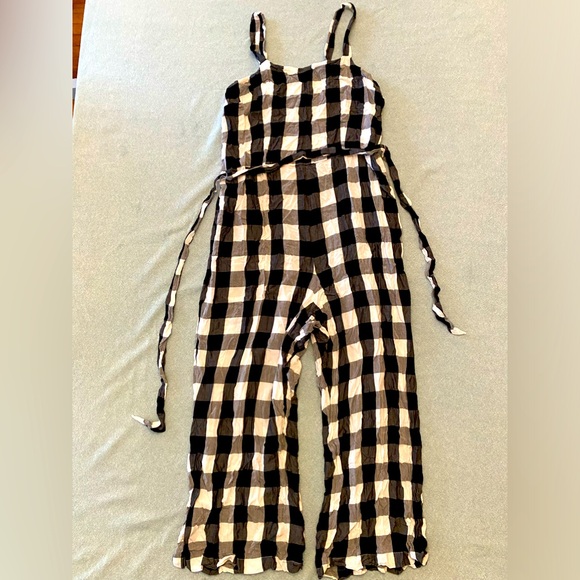 Loft Romper, black white checkered, size Large, measurements in Photos - Picture 1 of 6